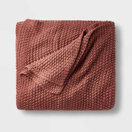 Casaluna Knit Blanket ''Dark Clay'' - Full Queen @HOG - Home Office Garden Online Marketplace