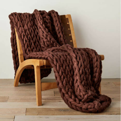 Casaluna Knit Blanket ''Dark Clay'' - Full Queen @HOG - Home Office Garden Online Marketplace