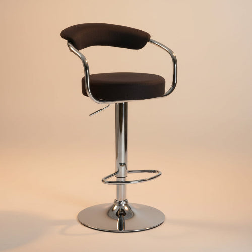 Chrome Bar Stool with Backrest - Black. @HOG - Home Office Garden Online Marketplace