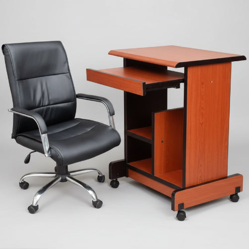 Computer Table - Brown + 107 Swivel Chair @HOG - Home Office Garden Online Marketplace