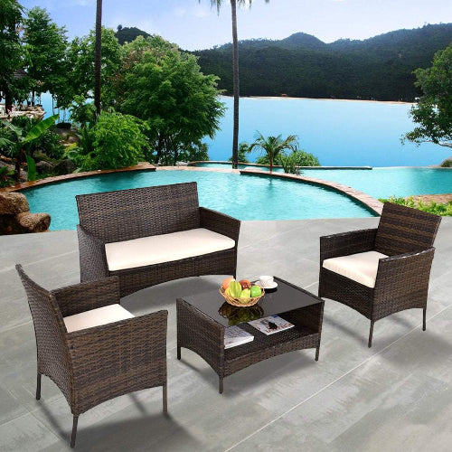 Costway 4 PCS Outdoor Patio Rattan Furniture Set. @HOG - Home Office Garden Online Marketplace