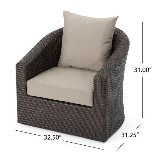 Dierdre Outdoor Wicker Club Patio Chair with Cushions - Set of 2. @HOG - Home Office Garden Online Marketplace