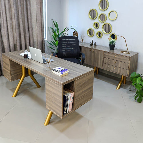 Eclectic Office Desk with Bookshelf @HOG - Home Office Garden Online Marketplace