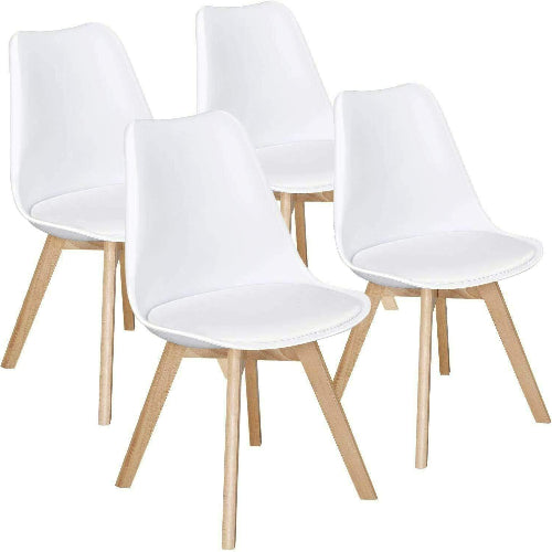 KOSY KOALA White Wood Style Rectangular Wooden Dining Table and 4 Chairs Set @HOG - Home Office Garden Online Marketplace