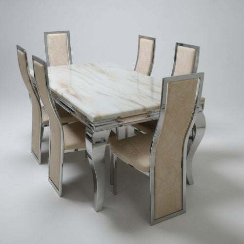 Marble Dining Table & 6 Chairs @HOG - Home Office Garden Online Marketplace