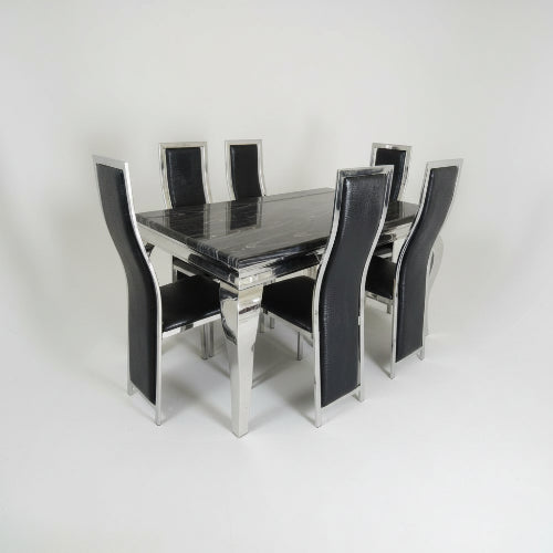 Marble Dining Table + 6 Chairs @HOG - Home Office Garden Online Marketplace