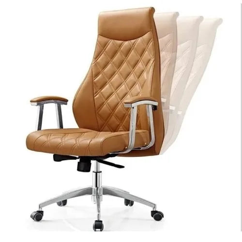 Tan Brown & Chrome High Back Executive Office Chair @HOG - Home Office Garden Online Marketplace