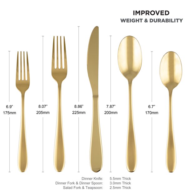 Cambridge Silversmiths Byram Flatware Set - Gold 20-piece