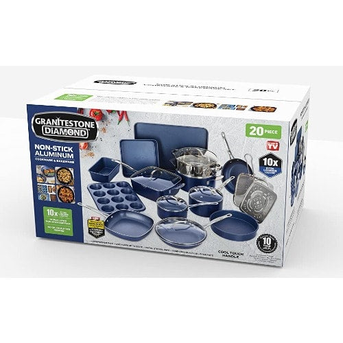 Granite Stone Diamond Cookware & Bakeware Set - 20 Pcs