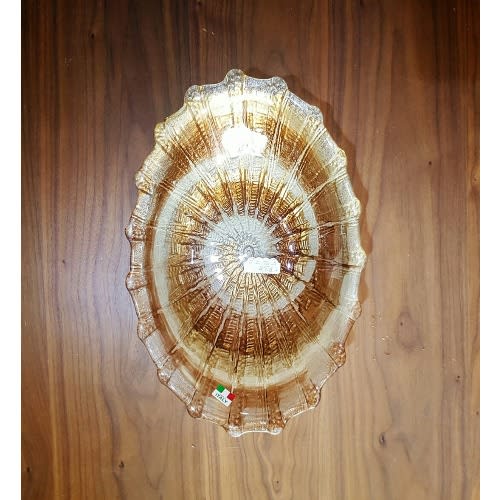 Hand Decorated Glitter Glazed Gold Glass Bowl