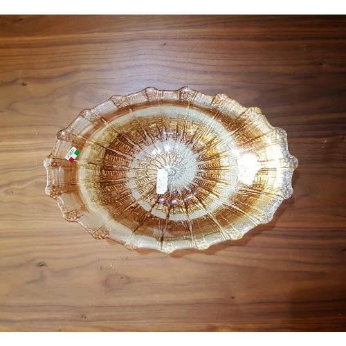 Hand Decorated Glitter Glazed Gold Glass Bowl