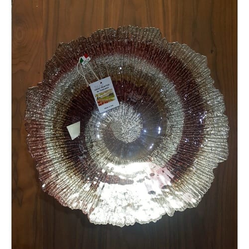 Hand Decorated Glitters Glazed Glass Bowl