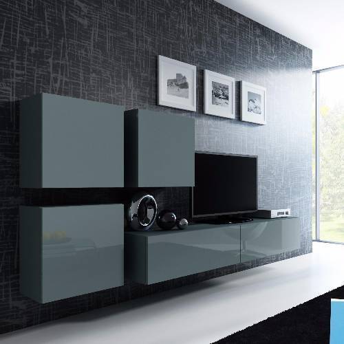 Modern wall cabinets and cupboards tv unit set high gloss fronts