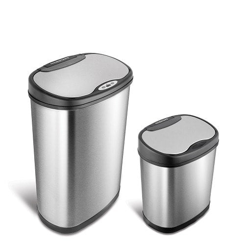 Motion Sensor Trash Can - Fingerprint-resistant Stainless Steel - 50L+ 12L
