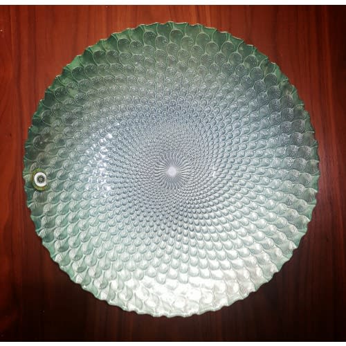 Round Glass Bowl Hand Decorated Azzurra Plate