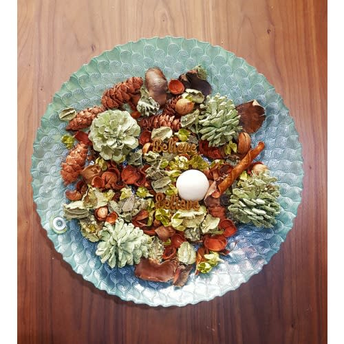 Round Glass Bowl Hand Decorated Azzurra Plate