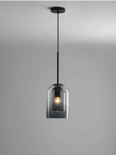 Double Smokey Glass Drop Light