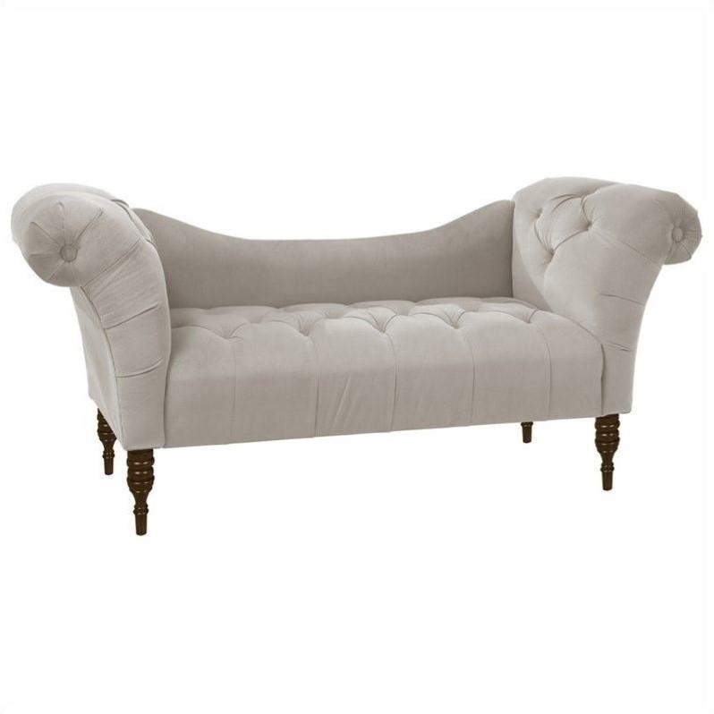 Tufted Chaise Lounge in Light Gray Home Office Garden | HOG-HomeOfficeGarden | HOG-Home.Office.Garden