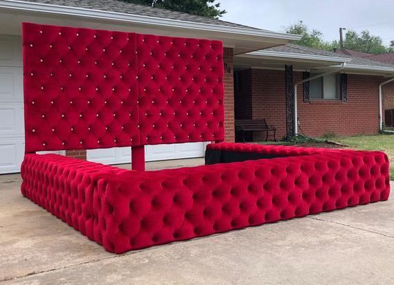 Tufted Platform King Bedframe Home Office Garden | HOG-HomeOfficeGarden | online marketplace