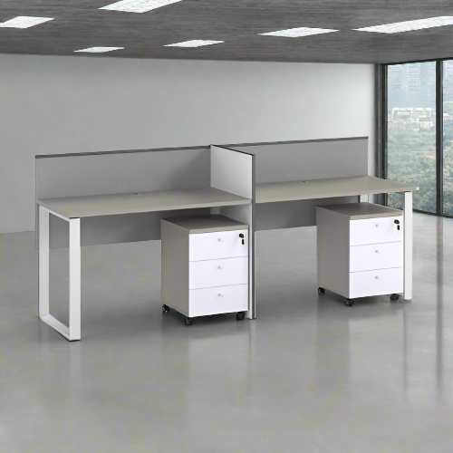2-Person Linear Office Workstation with Central Divider. @HOG - Home Office Garden Online Marketplace