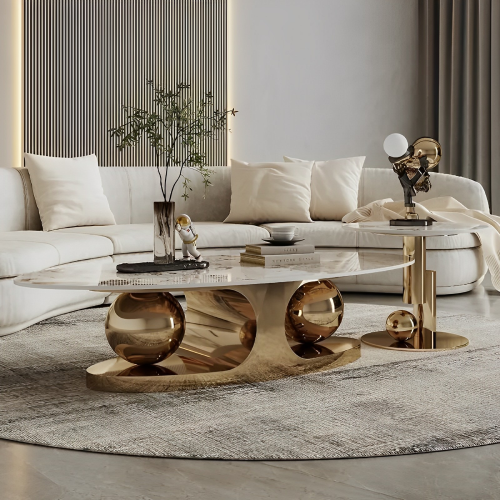 2-Piece Oval Coffee Table Set – Gold. Home Office Garden | HOG-HomeOfficeGarden | online marketplace