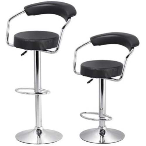 Chrome Bar otita Pẹlu Backrest ṣeto ti 2- Green