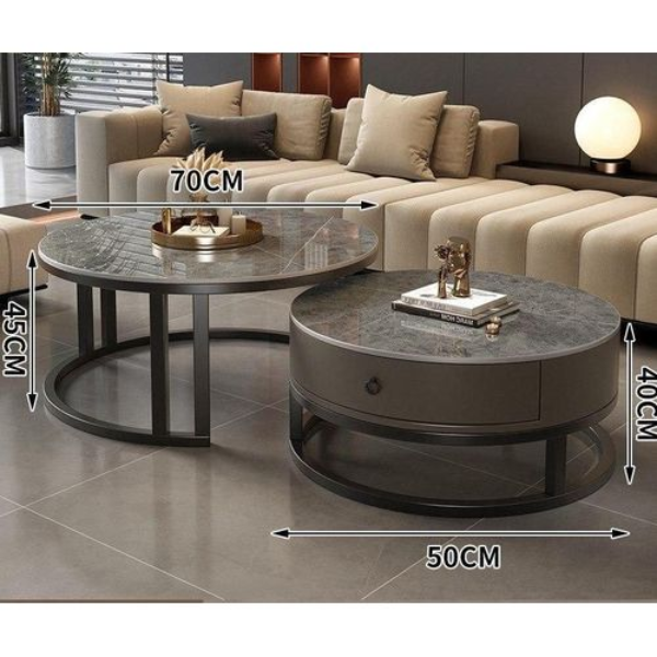 2 In 1 Real Marble With Drawer Center Table @HOG - Home, Office, Garden, Online Marketplace