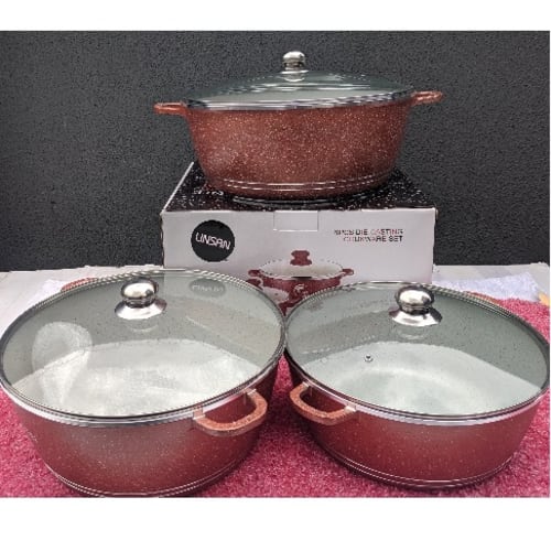 Linsan Die-cast Aluminum Non-Stick Cookware Set - 6 Pcs