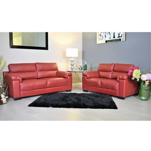 Saskia 4 Seater Corner Chairs & Single Armchair - Red