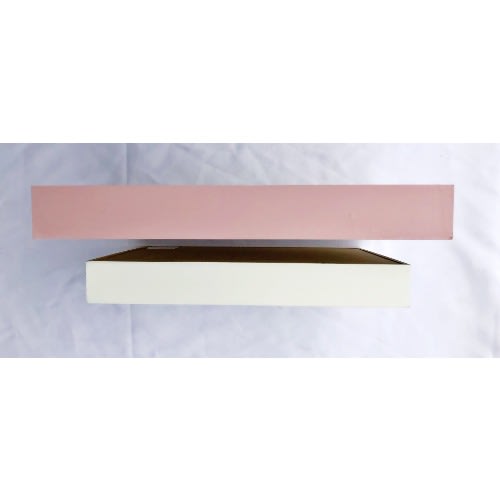 Wooden Serving Tray with Hawdles - Pink & White - Set of 2