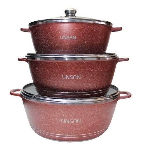 Linsan Die-cast Aluminum Non-Stick Cookware Set - 6 Pcs