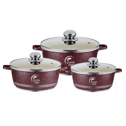 Linsan Die-cast Aluminum Non-Stick Cookware Set - 6 Pcs