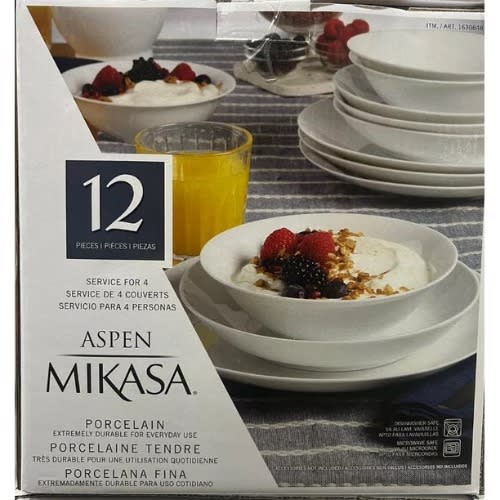 Mikasa Gingko Aspen Porcelain Dinnerware Set - 12 Pieces