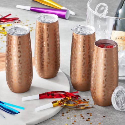 Member's Mark Stainless Steel Insulated Flute Tumblers with Lids - 4 Pack - 14oz.