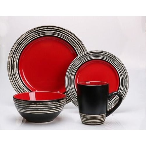 Thomson Tahiti Carmine Stoneware Dinnerware Set - 16pc
