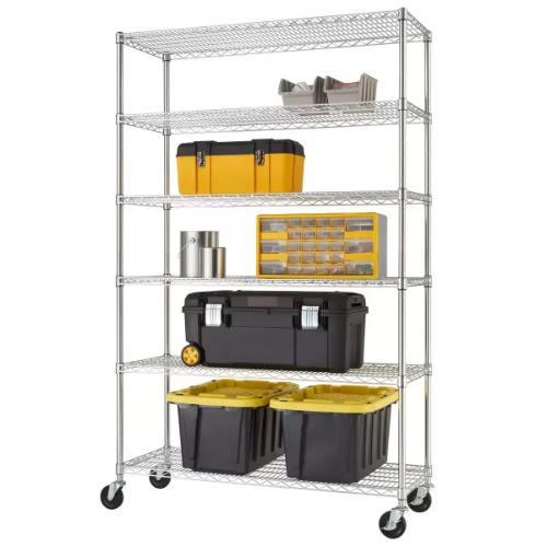 Trinity 48" (122cm) Ecostorage 6-tier Chrome Storage Unit With Casters  Home Office Garden | HOG-Home Office Garden | online marketplace 