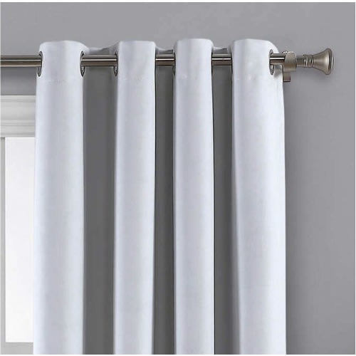 Silk Home "Velvet" Total Blackout Panel Pair-White 52x84 Each Panel