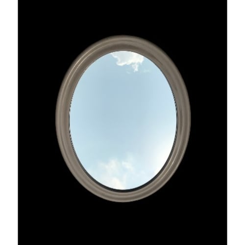 Ceramic Framed Oval Bevelled Wall Mirror