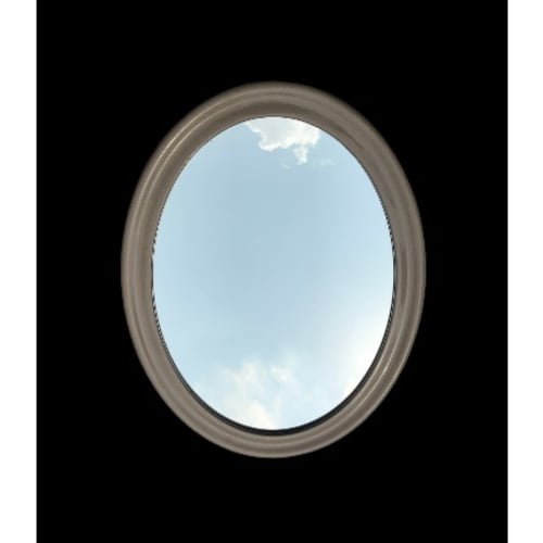 Ceramic Framed Oval Bevelled Wall Mirror