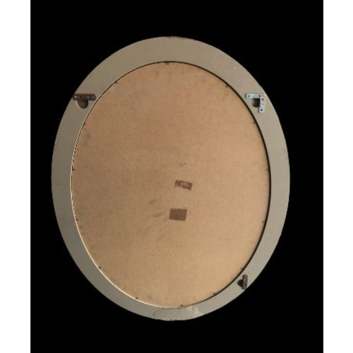 Ceramic Framed Oval Bevelled Wall Mirror