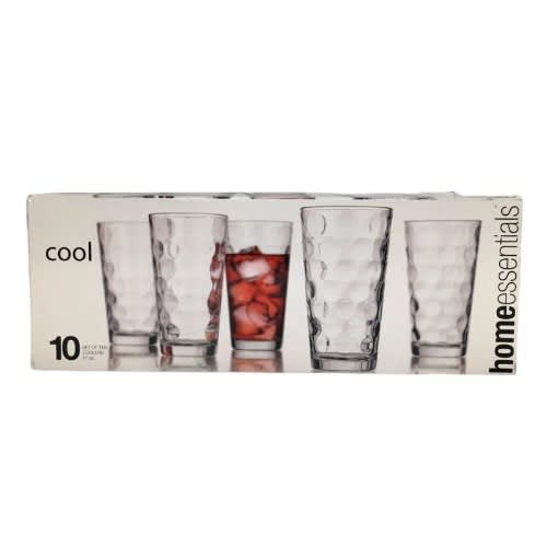 Home Essentials & Beyond Drinking Glasses [Set of 10] Highball Glass Cups