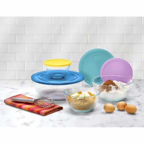 Pyrex Sculpted Mixing Bowl Set - 8-piece - Glass. Home Office Garden | HOG-HomeOfficeGarden | online marketplace