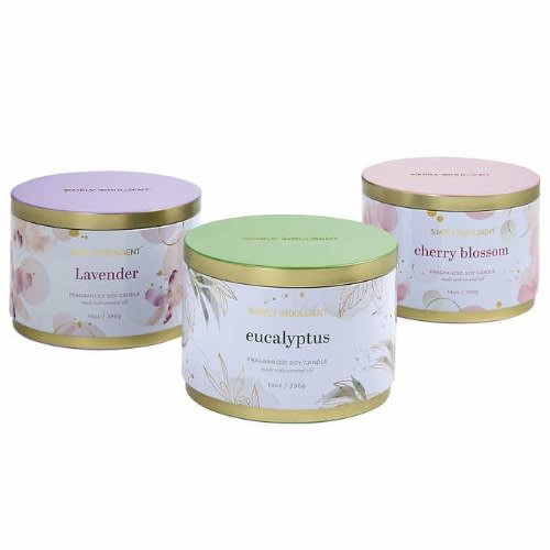 Simply Indulgent Essential Oils and Soy Wax Scented Candle - 3 Pcs - 14oz