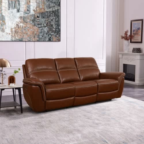 Oliver Leather 5 Seater Power Reclining Sofa with Power Headrests