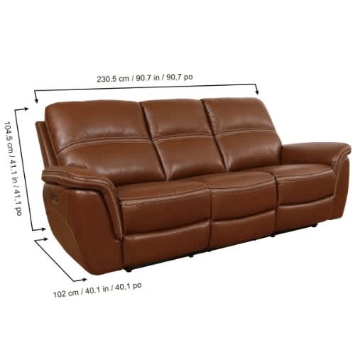 Oliver Leather 5 Seater Power Reclining Sofa with Power Headrests
