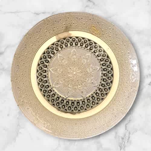 Murano Decorative Crystal Glass Platter with Stand