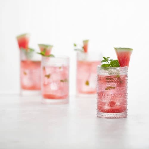 Jupiter Clear Ice Vintage Drinking Glasses Set of 6 - 13oz