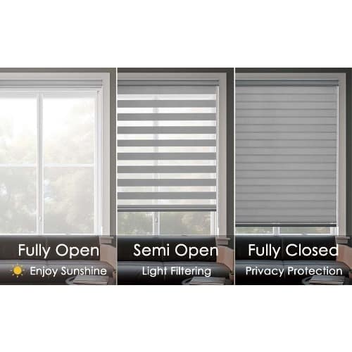 Linkcoo Zebra Blinds Roller Shades for Windows - (Width 21", Max Drop Height 72")