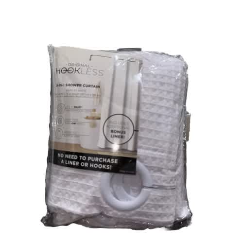 Hookless 3-in-1 Waffle Shower Curtain