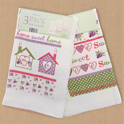 3 Pack Velour Tea Towels – Home Sweet Home @HOG - Home Office Garden Online Marketplace